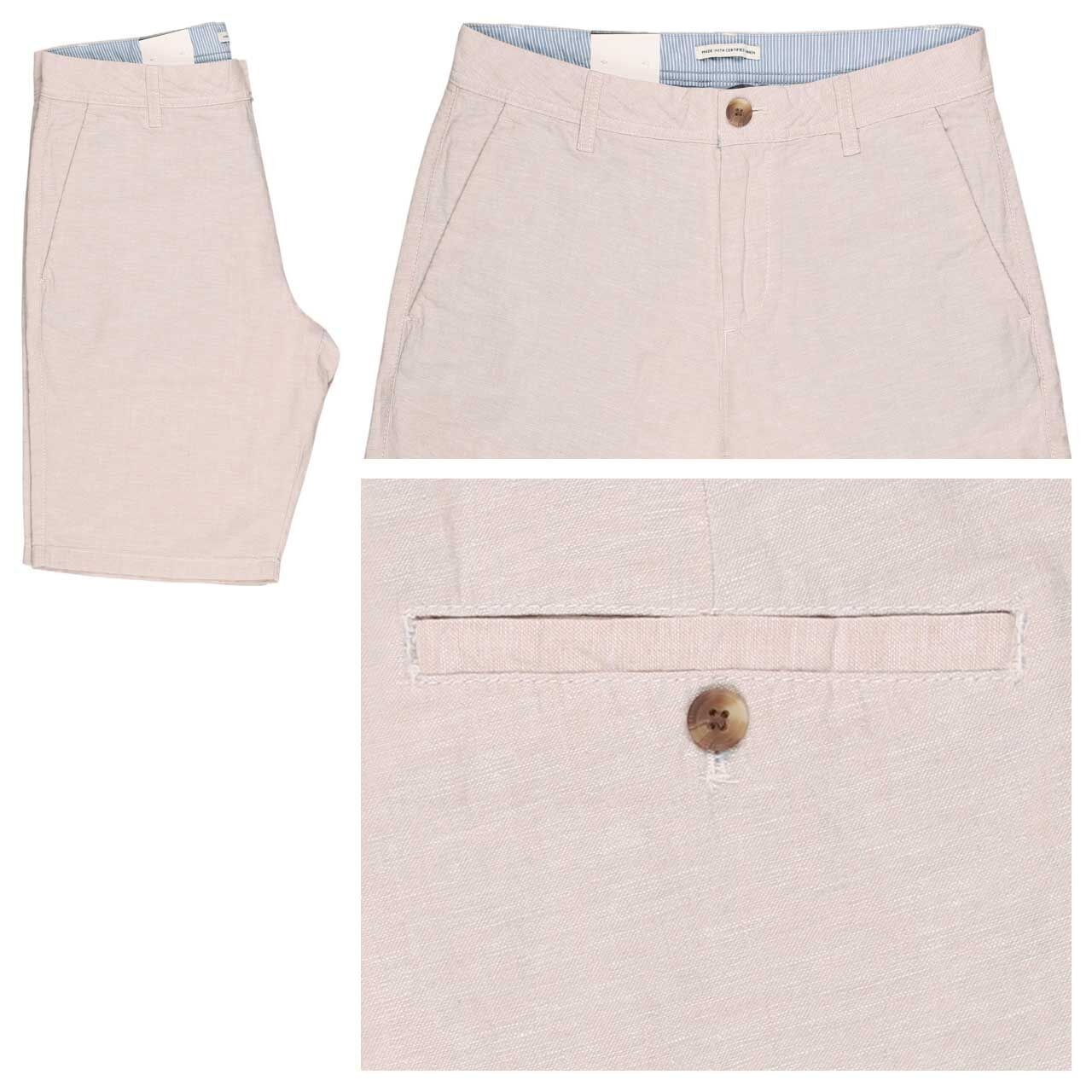 Tom Tailor Chino Leinen Bermuda cashew beige chambray