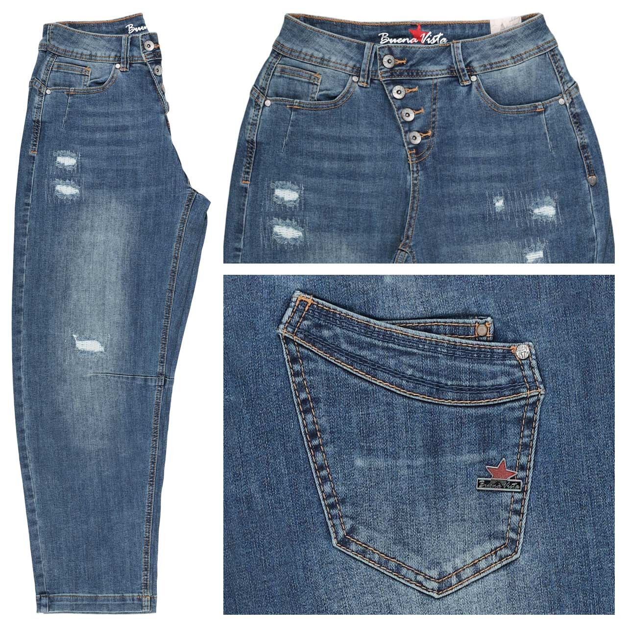 Buena Vista Malibu 7/8 Relaxed Stretch Denim Jeans upcycled denim