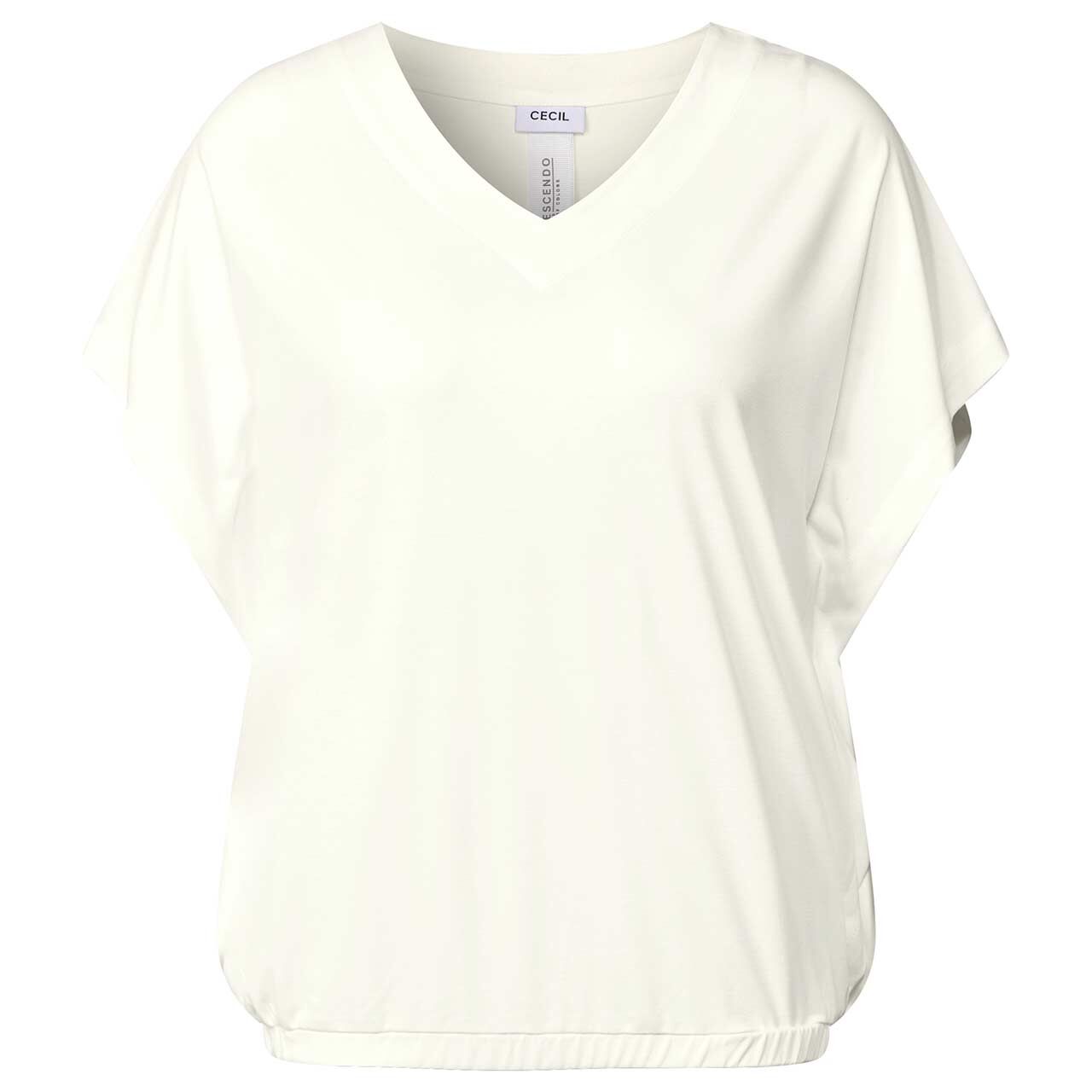 Cecil Damen T-Shirt Soft Modal Wide Shape vanilla white