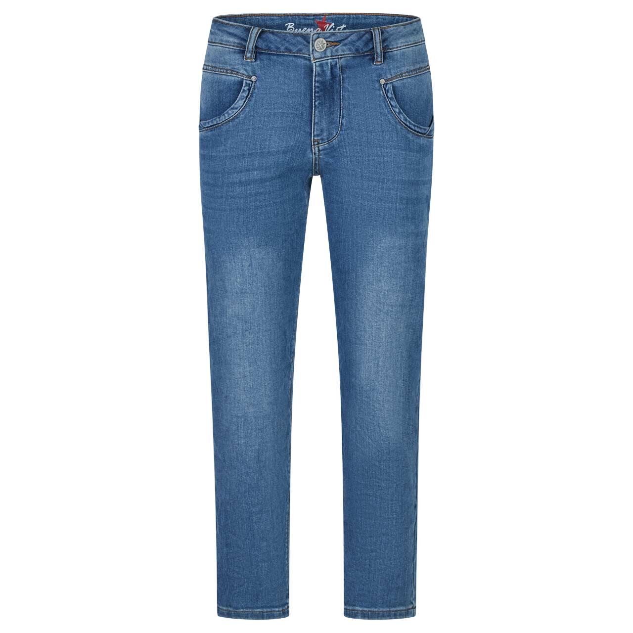 Damenjeans Anna C 7/8 Straight Stretch Denim von Buena Vista in Blau verwaschen, Vorderansicht