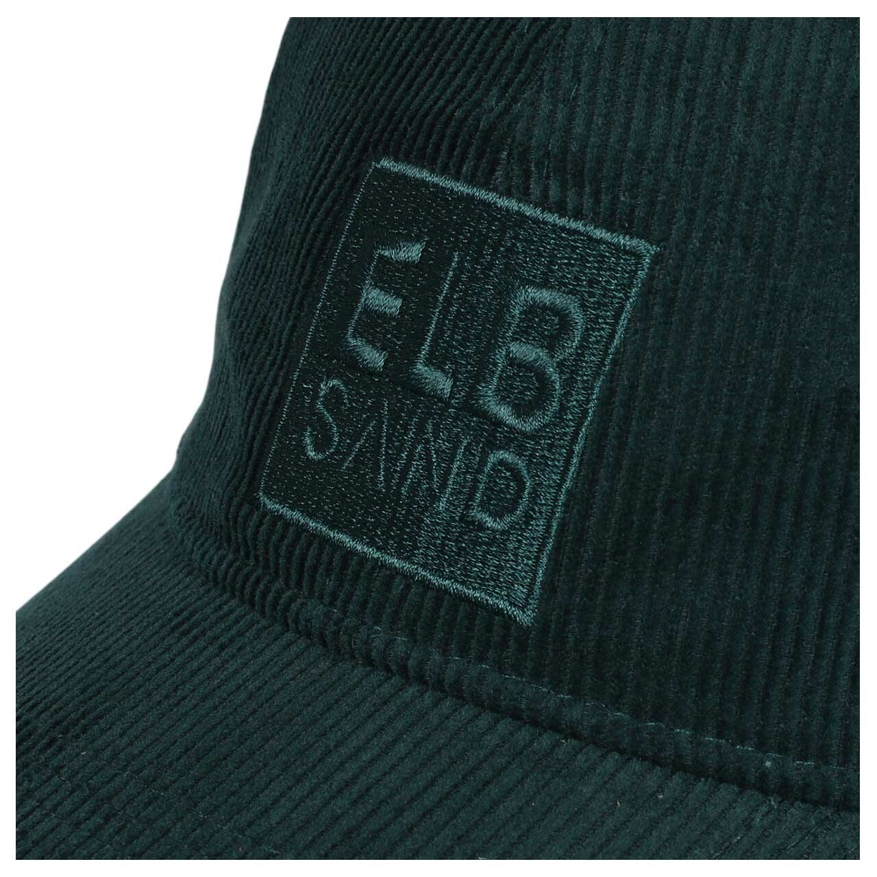 Damen Cord Baseballcap Cory von Elbsand in Petrol, Detailansicht Logo