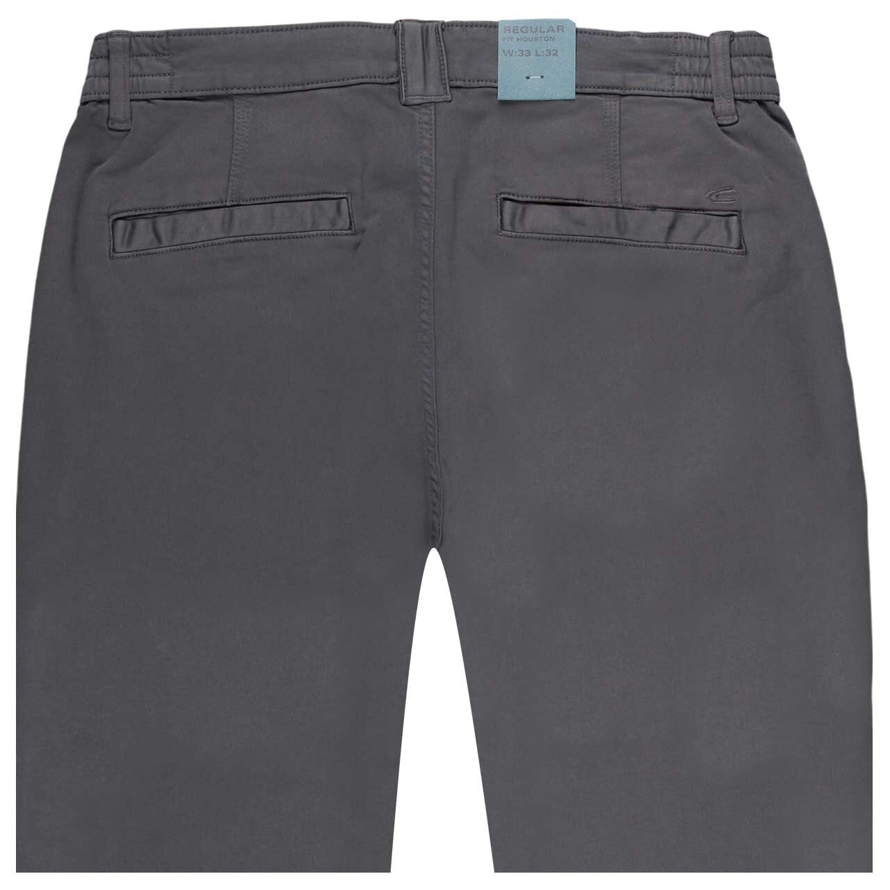 Herren Chino Baumwollhose Houston fleXXX von Camel active in Dunkelgrau, detaillierte Rückansicht