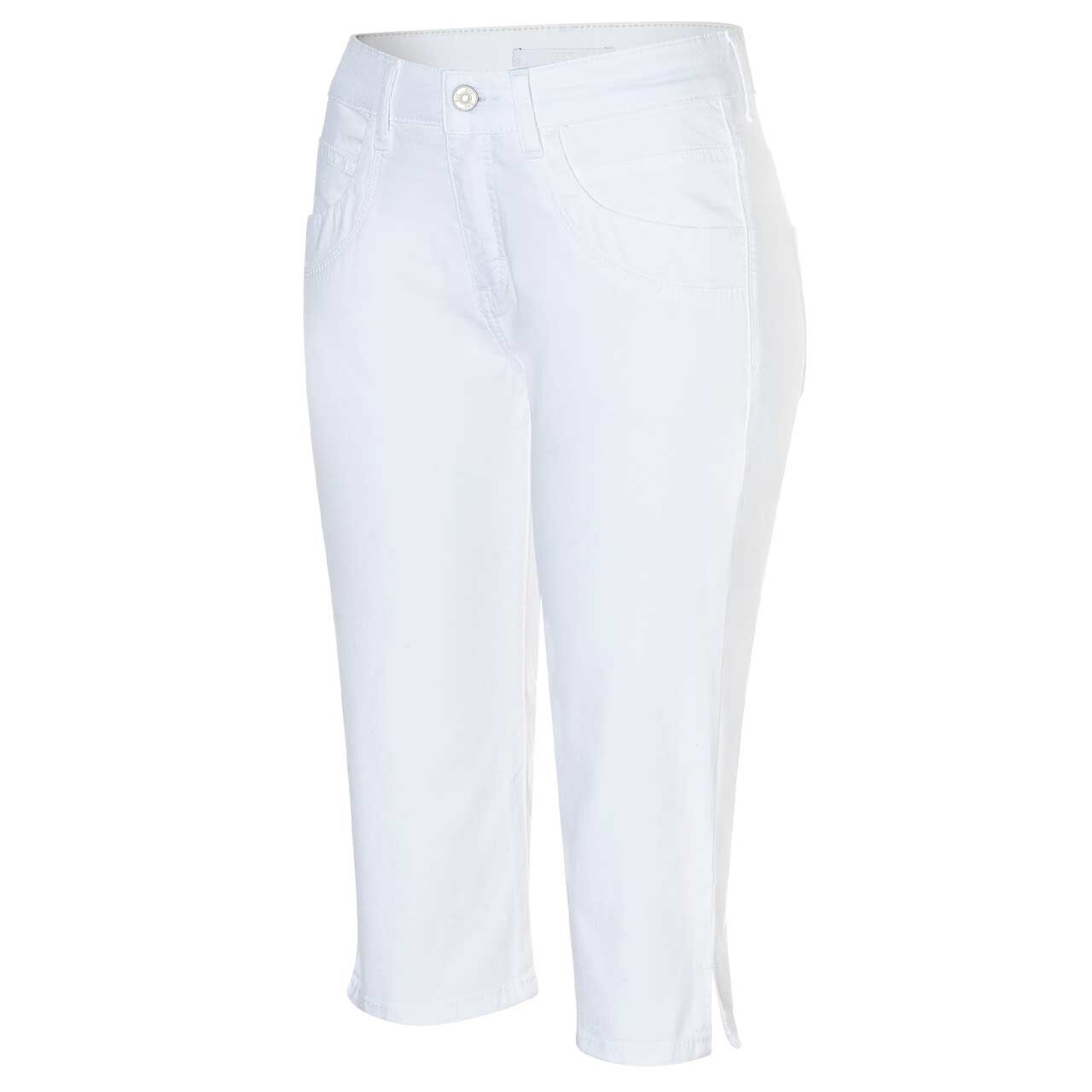Damen 3/4 Baumwollhose Capri von MAC in Weiß, Seitenansicht