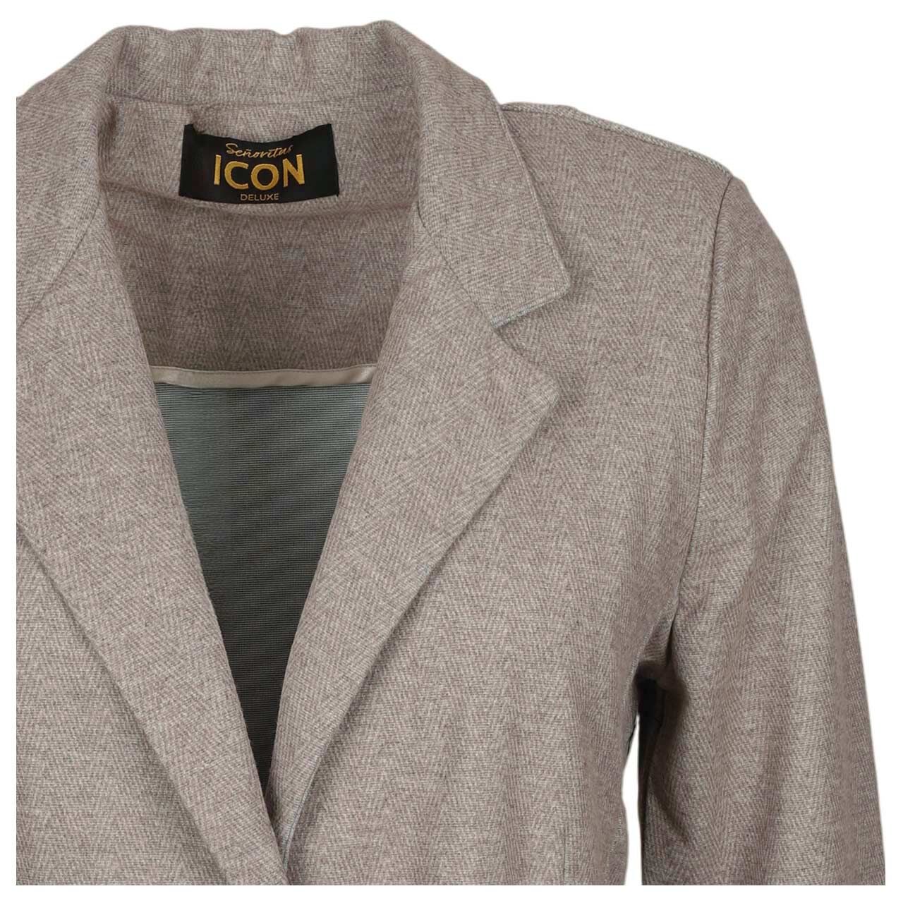 Damen Blazer von Senoritas ICON in Beige mit Print, Detailansicht vorne