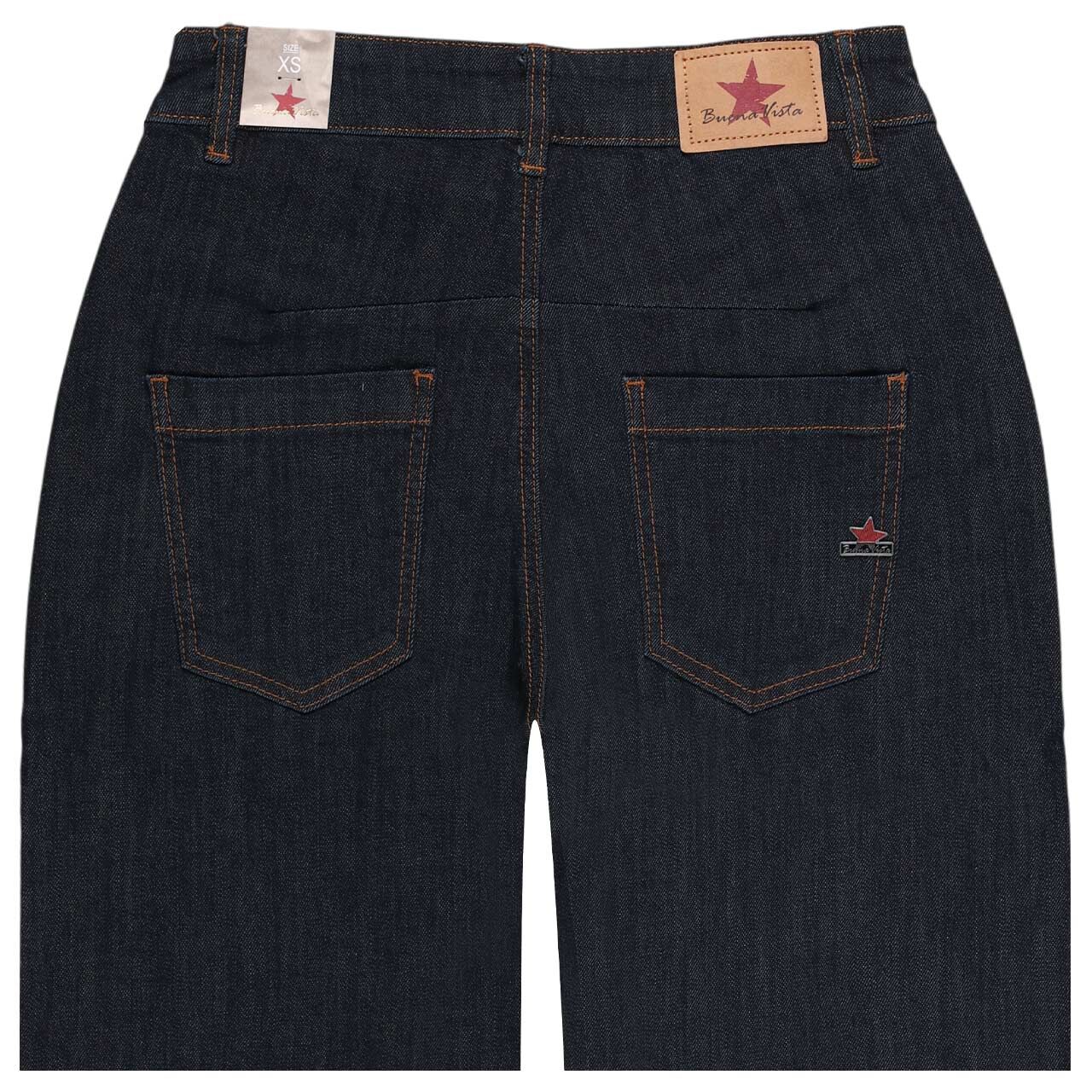 Damenjeans Barrel Long Stretch Denim von Buena Vista in Dunkelblau, detaillierte Rückansicht