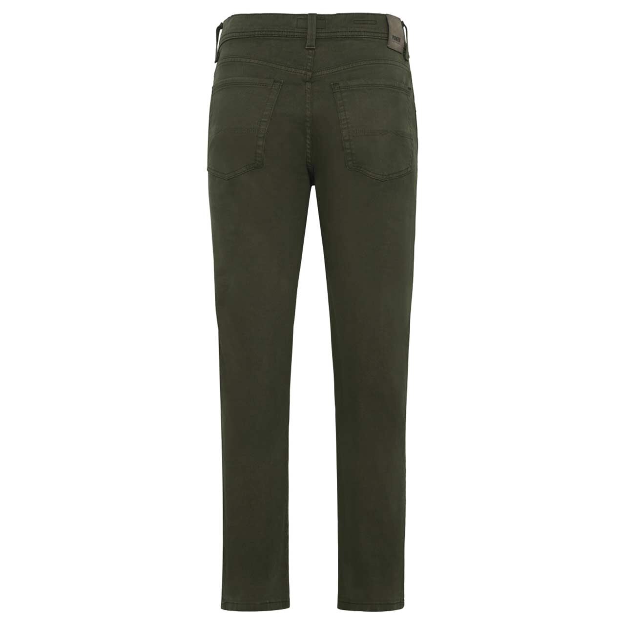 Stretch Herren Baumwollhose Rando in Dunkelgrün von Pioneer, Rückansicht
