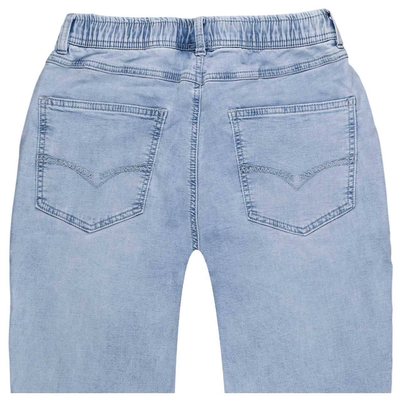 Damen Ankle Jeans Tessy Jogpants in Hellblau angewaschen, detaillierte Rückansicht