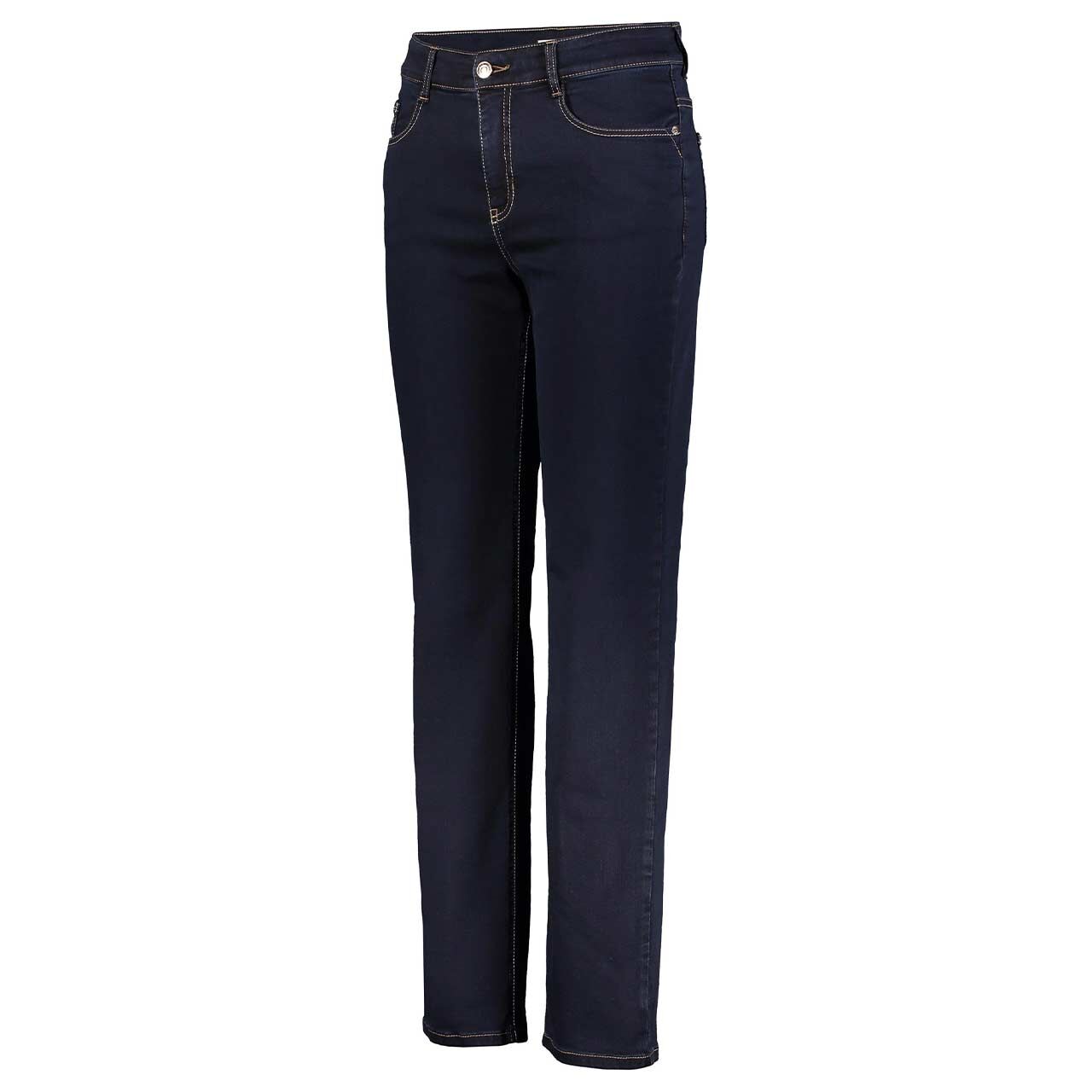 Seitenansicht der Damen Jeans Stella von MAC in Dunkelblau mit der Farbnummer D801