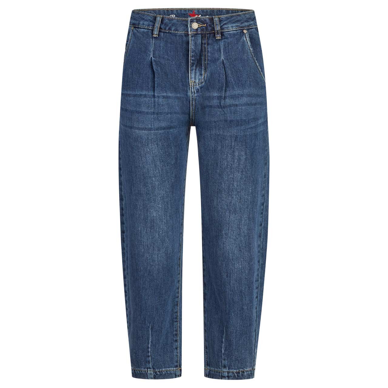 Damen 7/8 Jeans Ballon Buckle von Buena Vista in Blau verwaschen, Vorderansicht