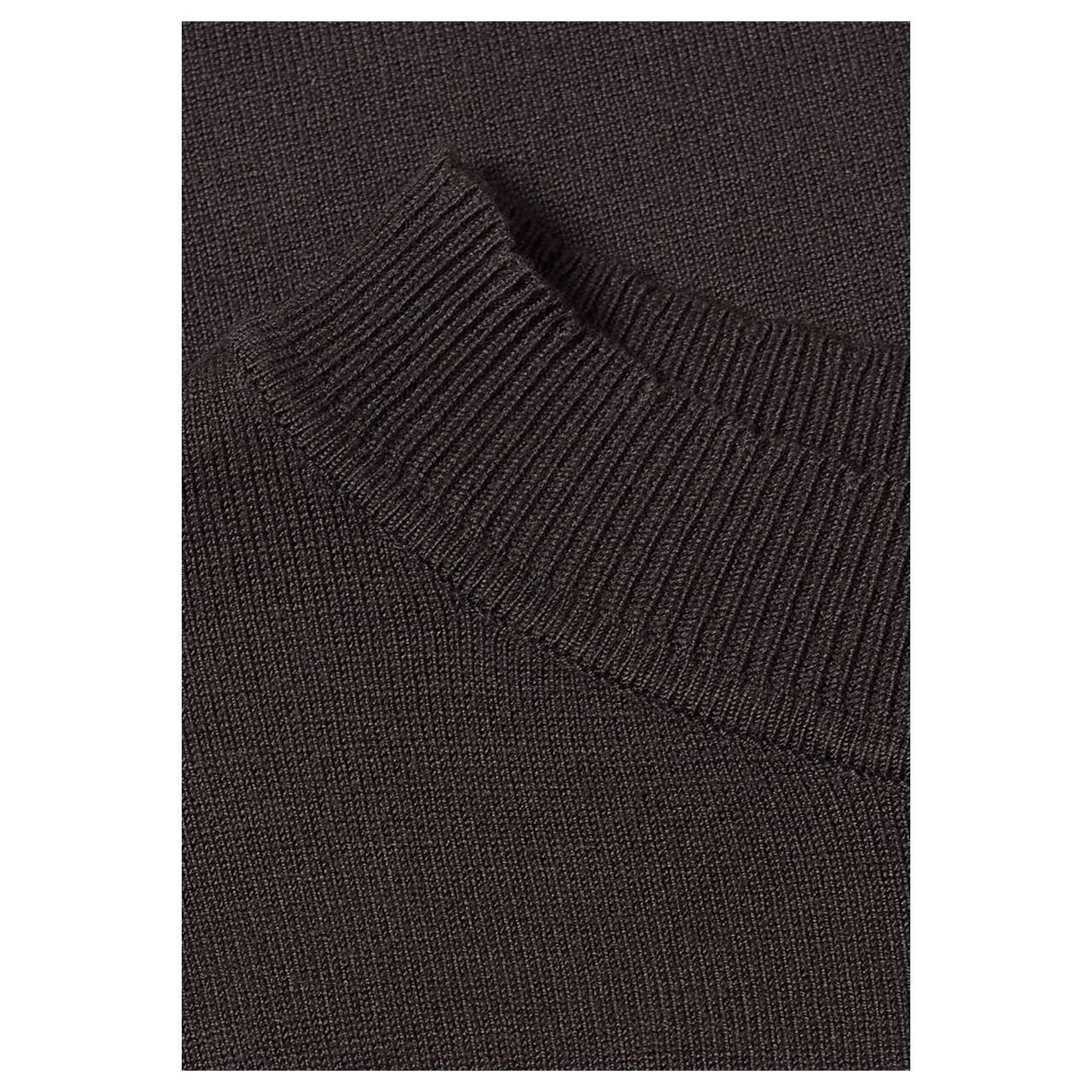 Street One Damen Pullover Turtle Neck Puffy Sleeve Sweater black coffee