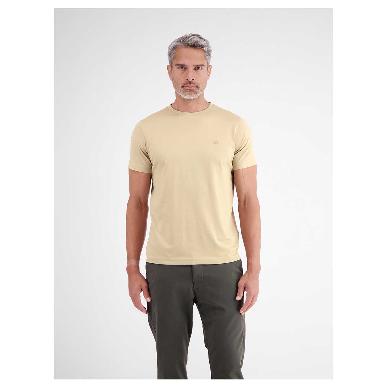 Herren T-Shirt von Lerros in Beige, Vorderansicht am Model