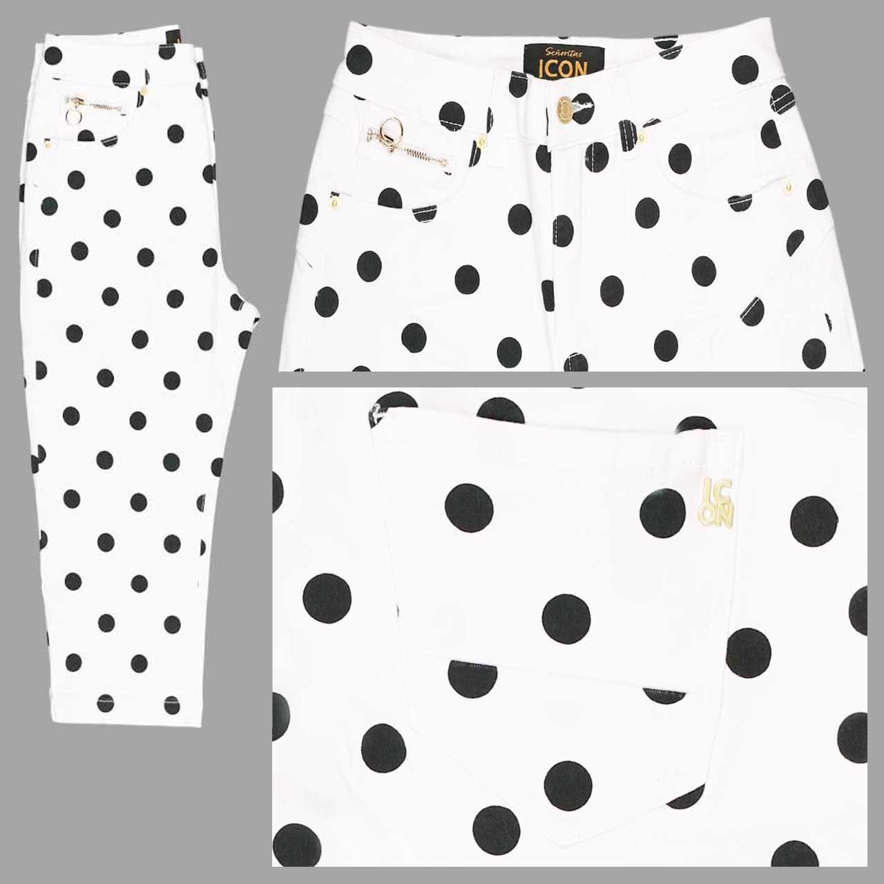Senoritas ICON California Sunrise 3/4 Jeans black dots