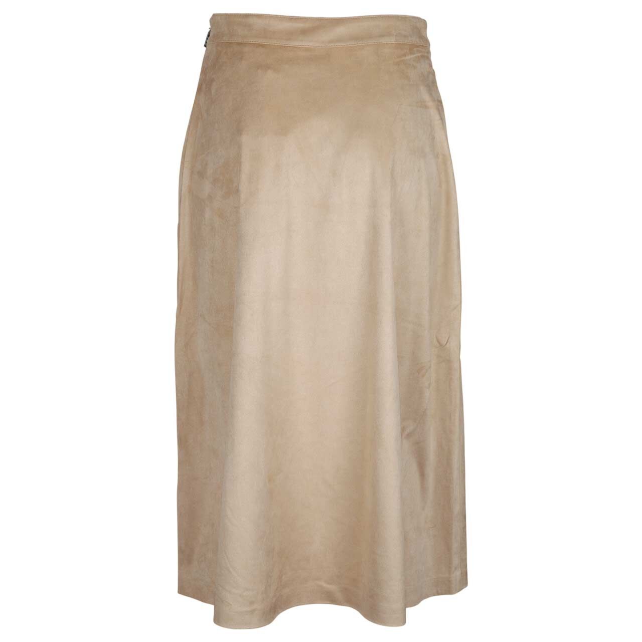 Damen Velours Rock von Comma in Hellbraun, Rückansicht