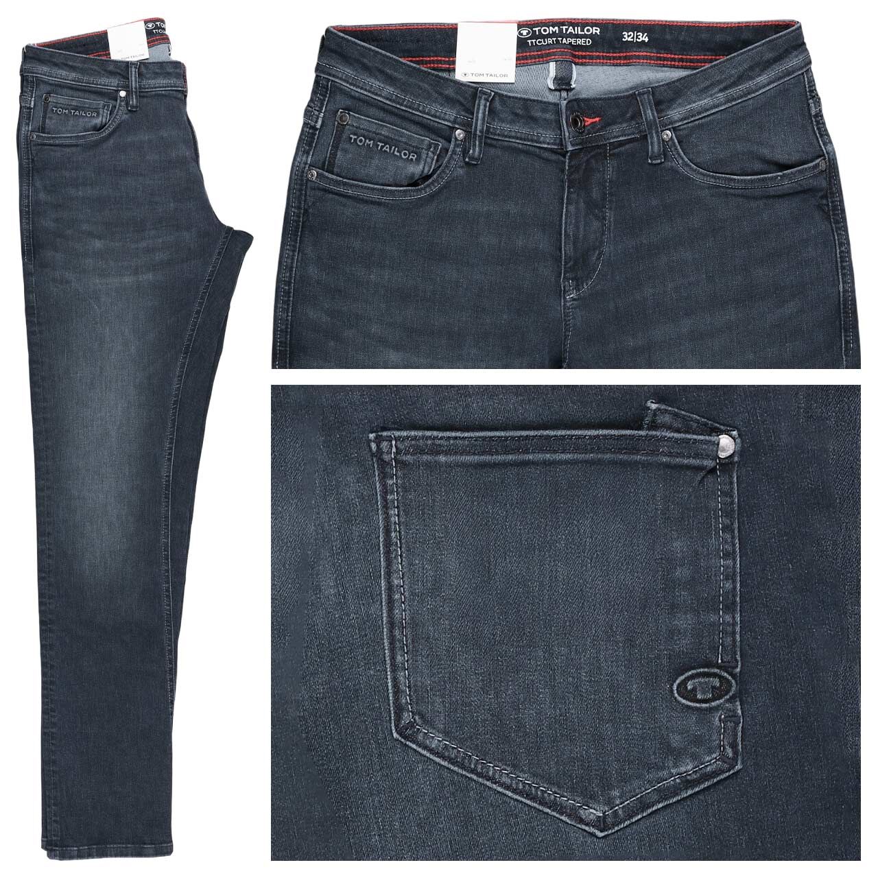 Herrenjeans Curt von Tom Tailor in Dunkelblau angewaschen mit der Farbnummer 10170