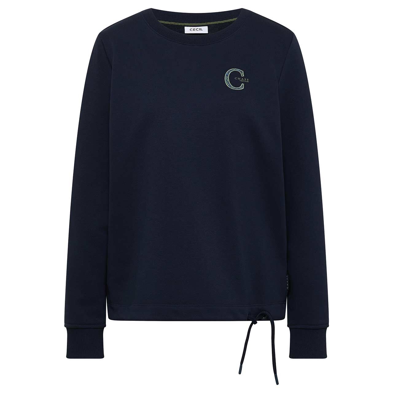 Cecil Damen Sweatshirt Solid Embroidery urban dark blue