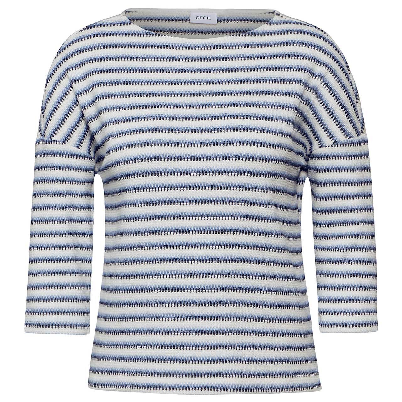 Cecil Damen 3/4 Arm Pullover Stripe Knit universal blue