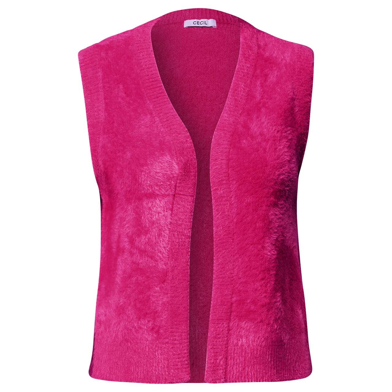 Cecil Damen Strickweste Open Feather Yarn Vest pink flash