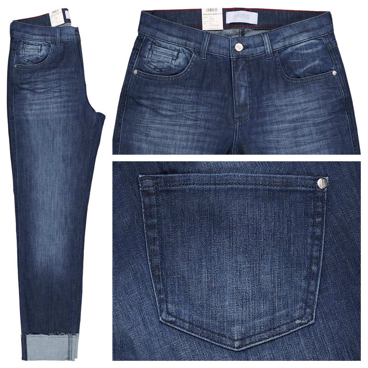 Angels Darleen Crop TU Fringe Ankle Jeans stone used buffi