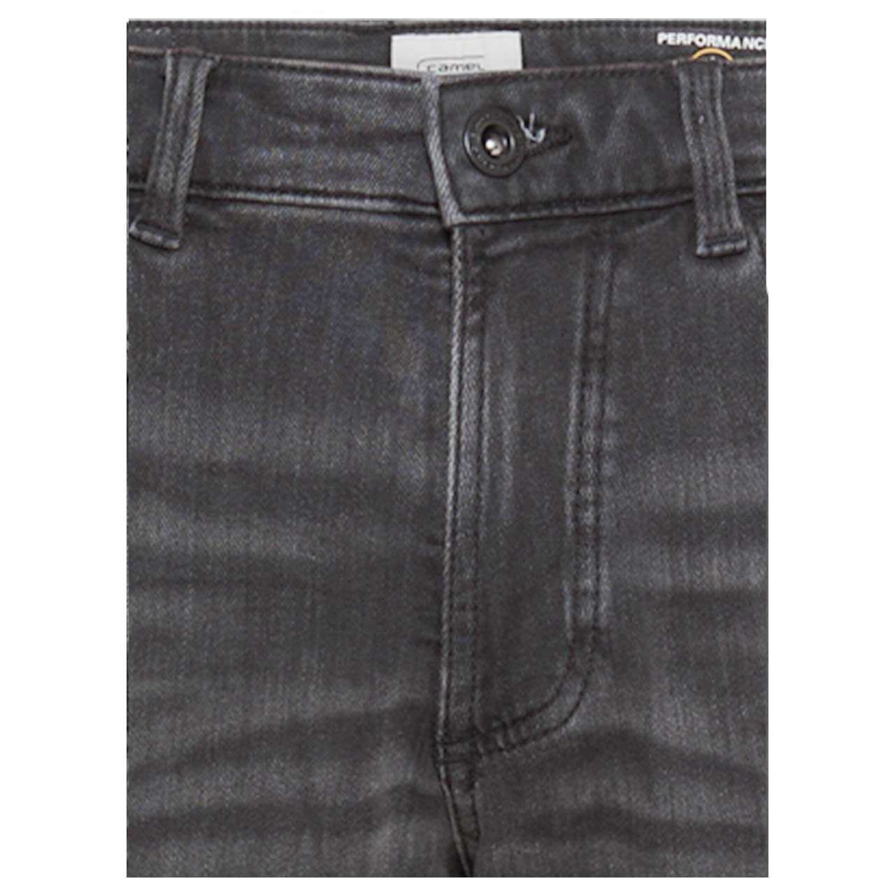 Herrenjeans Madison fleXXX von Camel active in Dunkelgrau angewaschen, detaillierte Vorderansicht