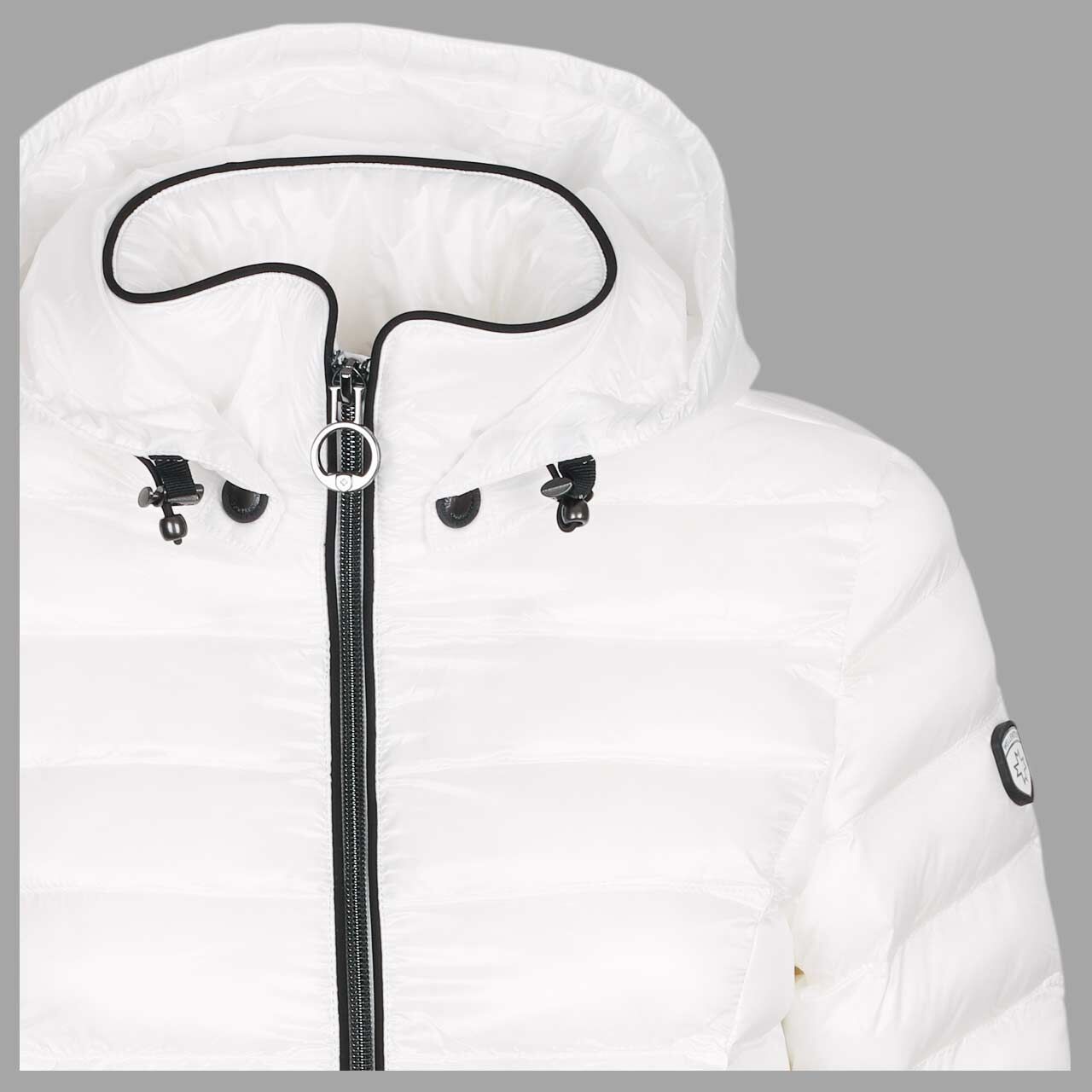 Damen Jacke Italy Hood von Wellensteyn in Perlmuttweiß, Detailansicht vorne