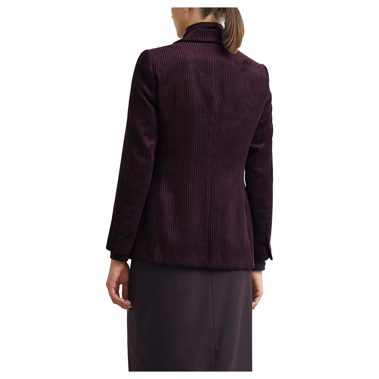 Damen Cord Blazer von Comma in Lila, Rückansicht am Model