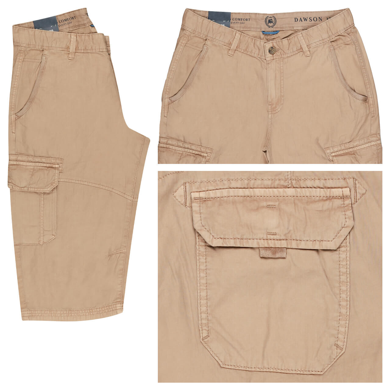 Herren 3/4 Cargo Baumwollhose von Lerros in Beige mit der Farbnummer 711