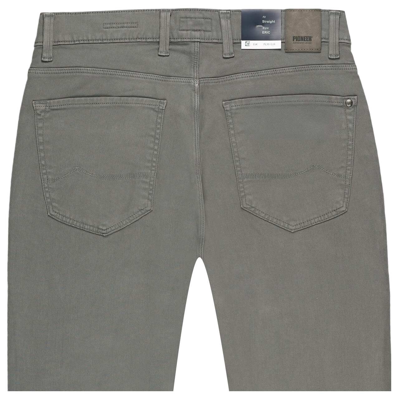 Stretch Herren Baumwollhose Eric Megaflex in Grau von Pioneer, detaillierte Rückansicht