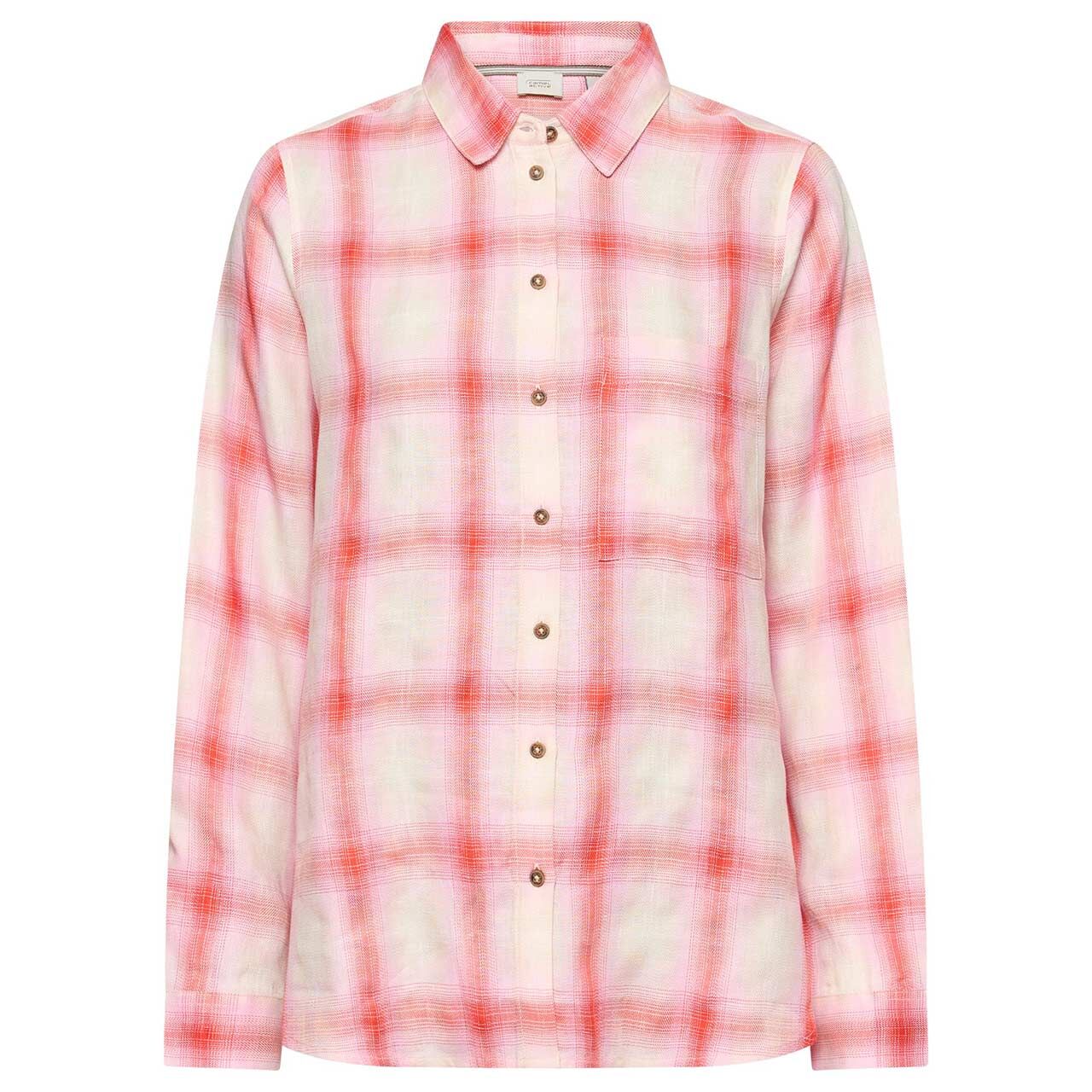 Camel active Damen Langarm Bluse pink check