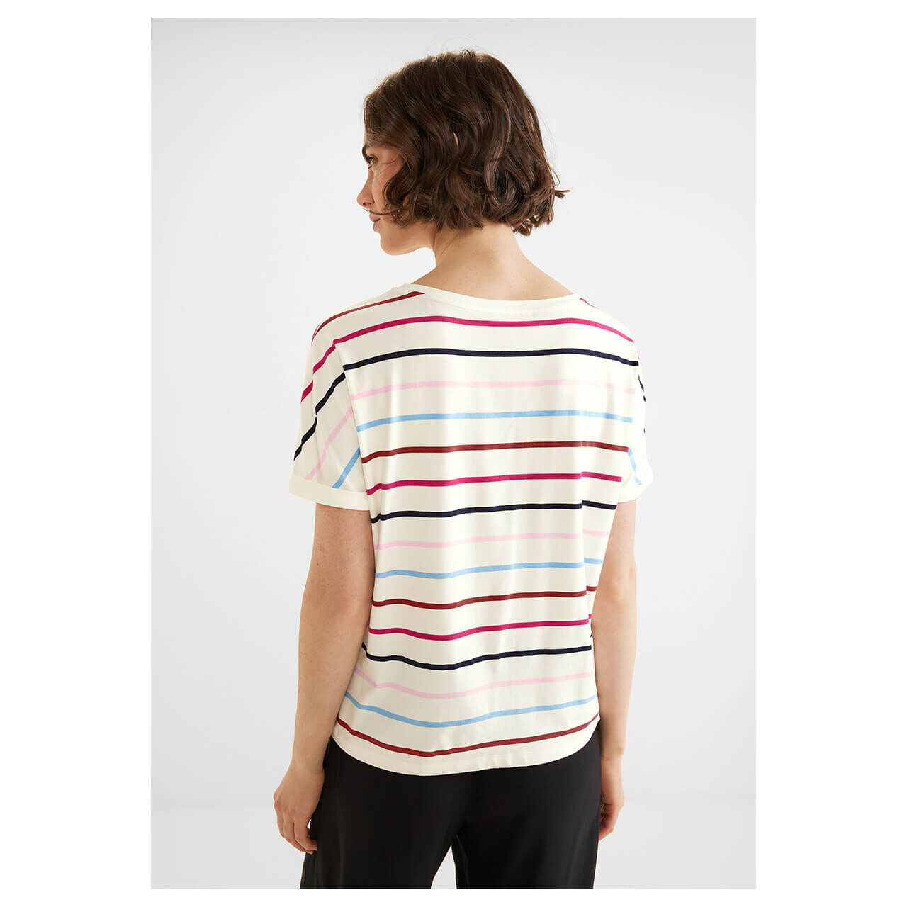 Street One Crista T-Shirt off white stripes