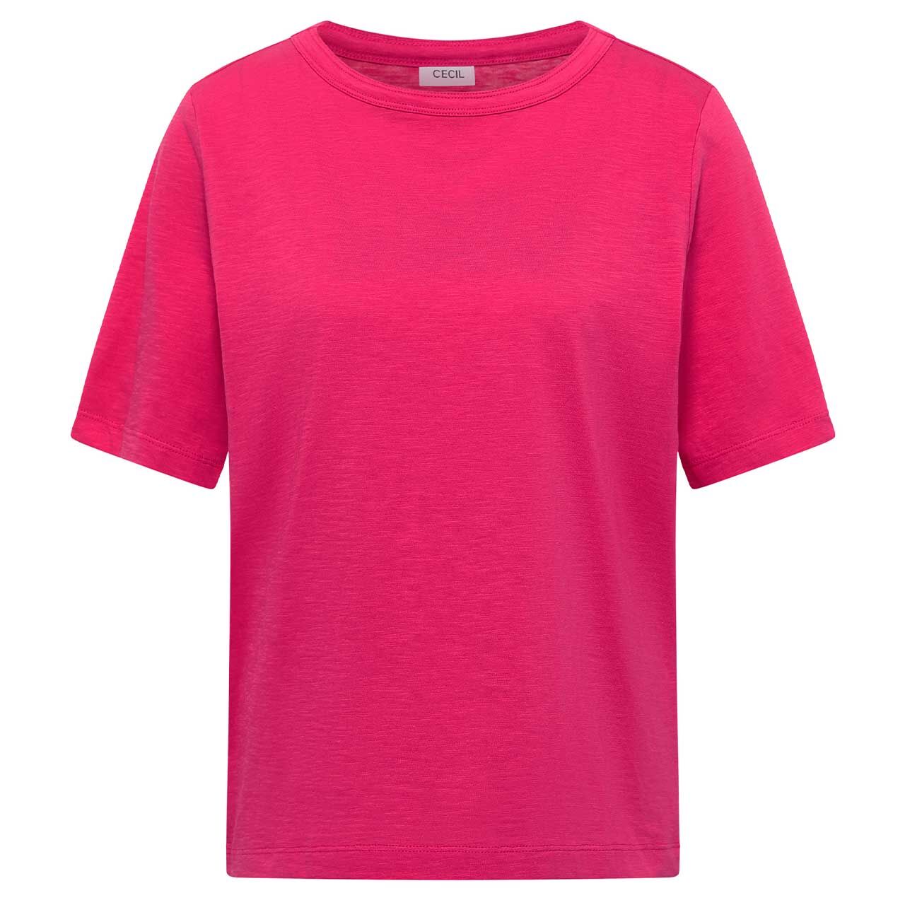 Cecil Damen T-Shirt Solid Slubyarn beetroot pink