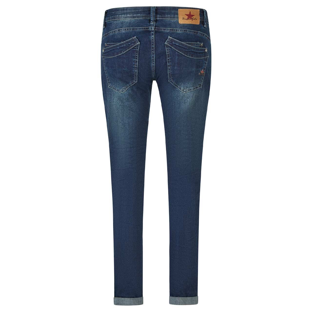 Damenjeans Malibu Stretch Denim von Buena Vista in Dunkelblau angewaschen, Rückansicht