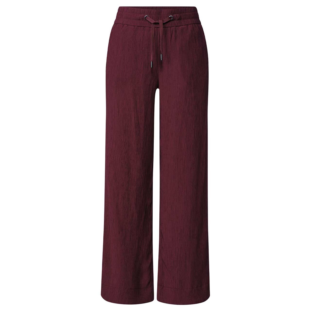 Street One Emee Wide Leg Hose rustic rouge crinkle rayon