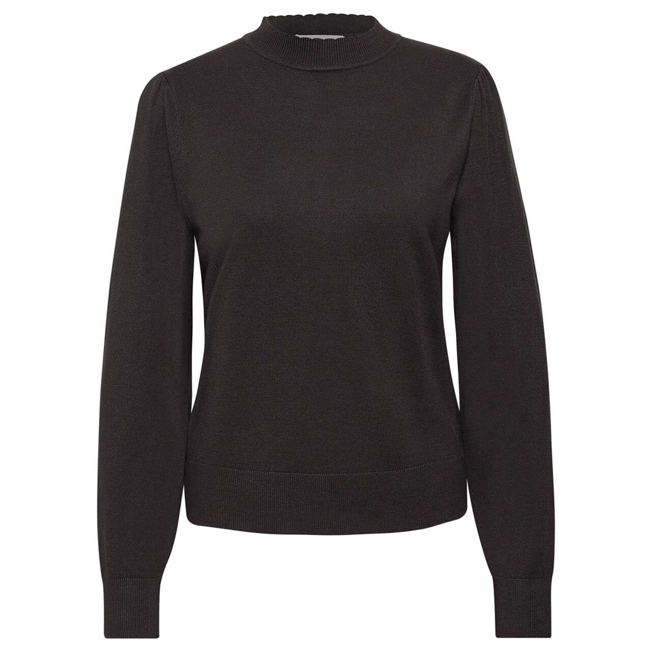 Street One Damen Pullover Turtle Neck Puffy Sleeve Sweater black coffee