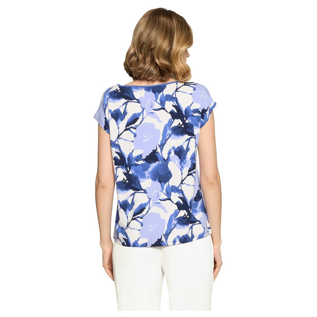 Damen T-Shirt von Betty Barclay in Blau mit Print, Rückansicht am Model