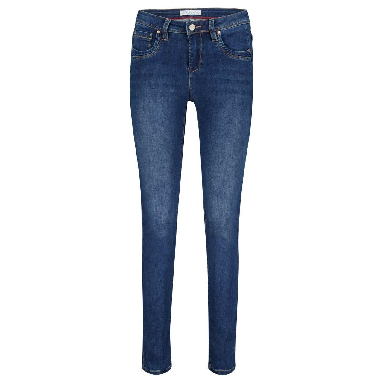 Red Button Stretch Damenjeans Jimmy in Dunkelblau verwaschen, Vorderansicht