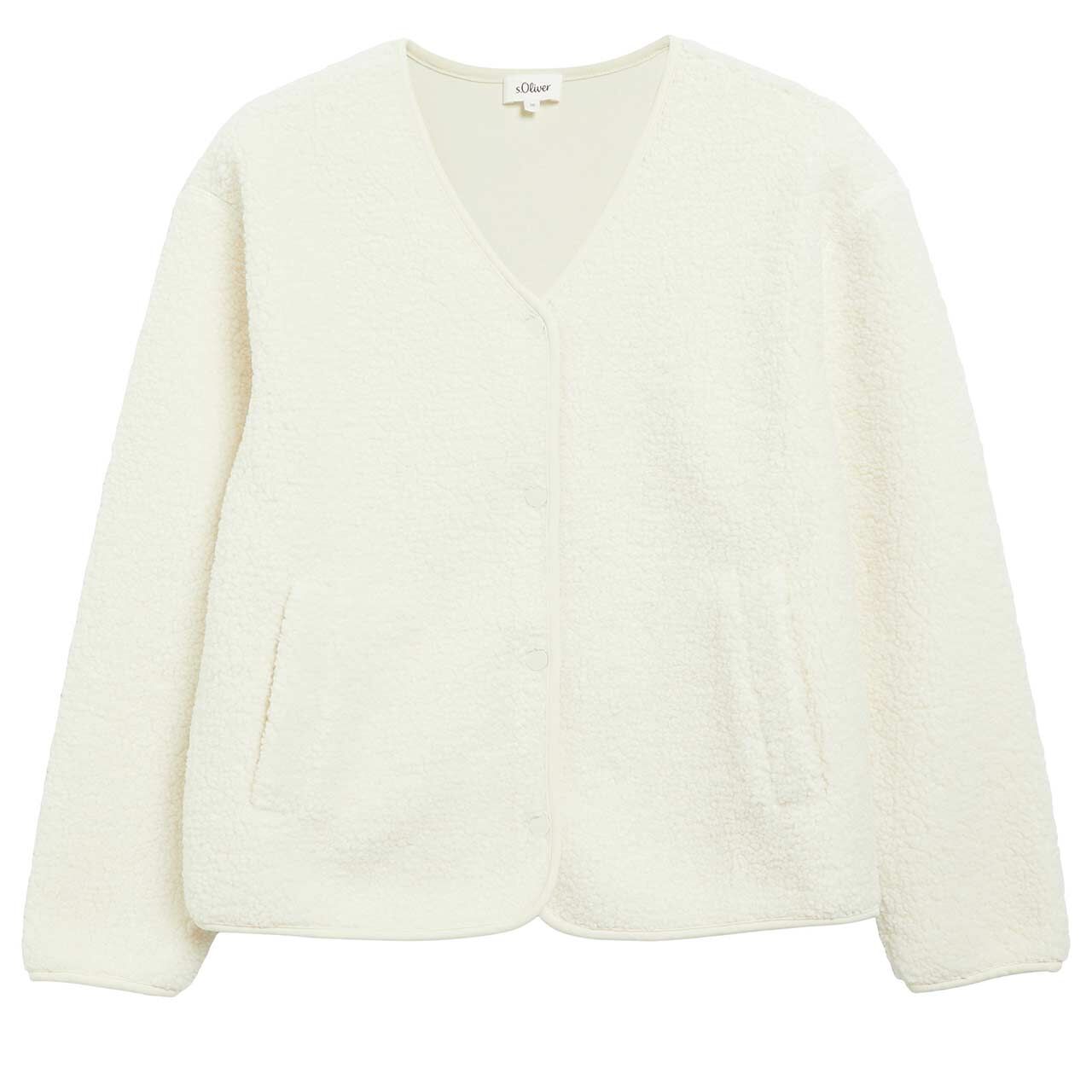 s.Oliver Damen Teddyjacke almond white