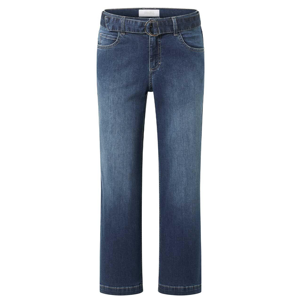 Stretch Damen 7/8 Jeans Linn City von Angels in Blau angewaschen, Vorderansicht