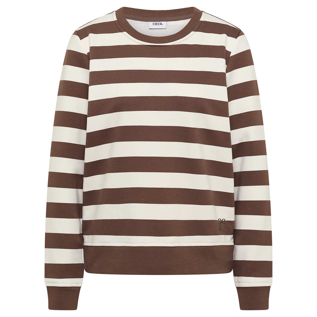 Cecil Damen Sweatshirt Striped urban taupe