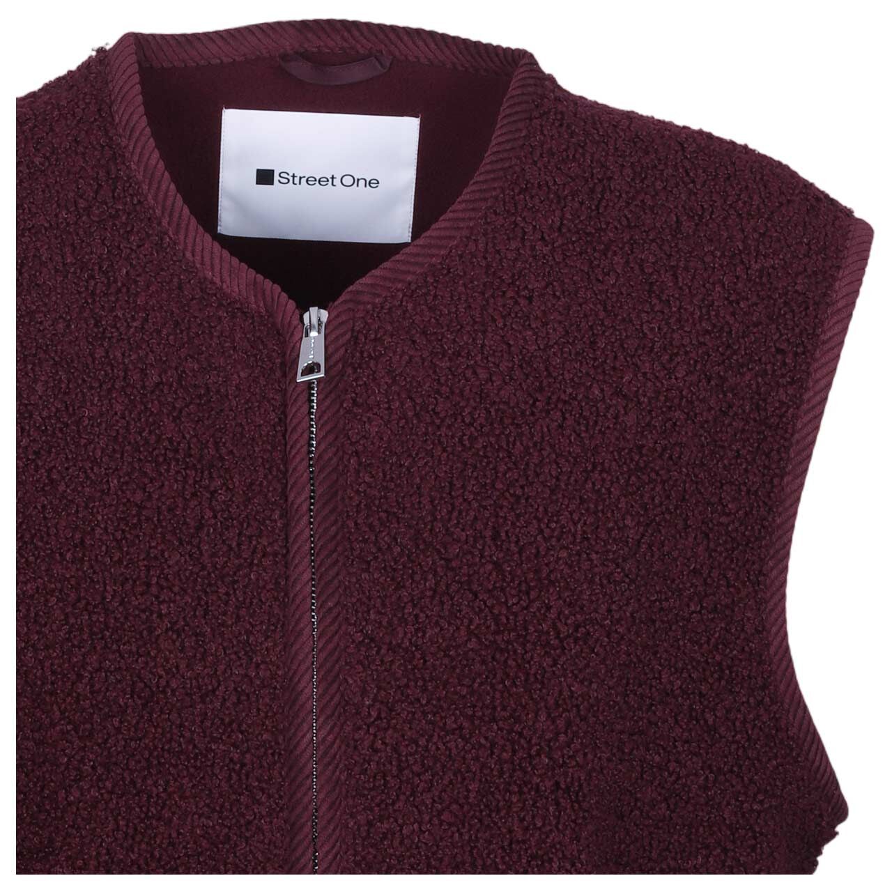 Damen Teddy Weste Short Detail Vest von Street One in Lila, detaillierte Vorderansicht