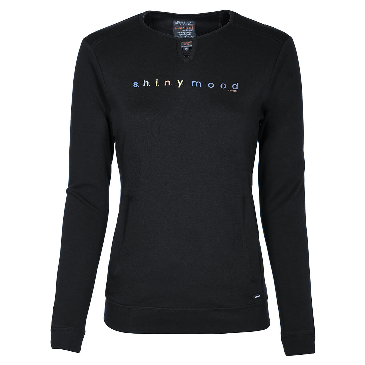 Soquesto Sweatshirt für Damen in Schwarz mit Print, FarbNr.: 9000
