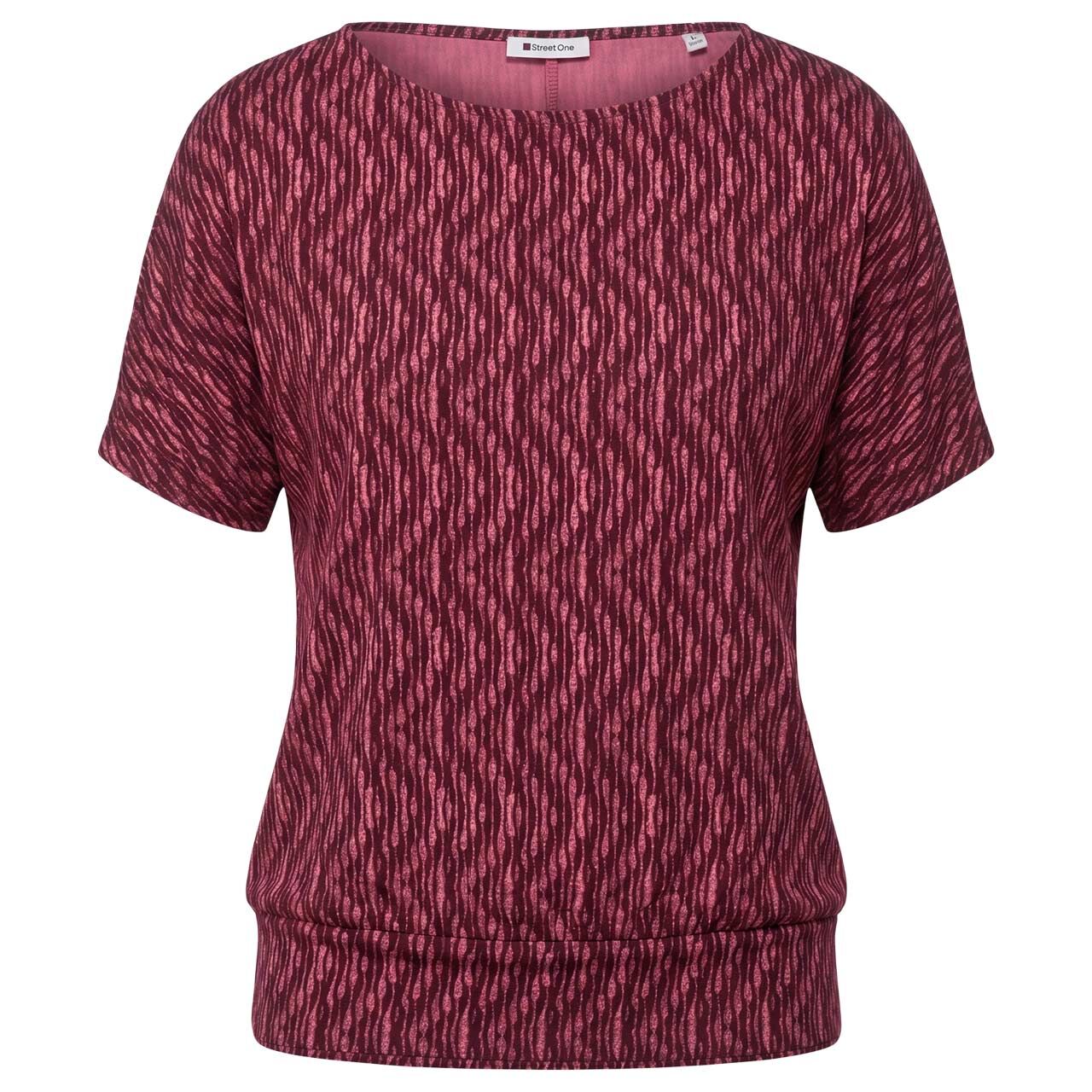 Street One Damen T-Shirt Printed Bottom Cuff blush berry
