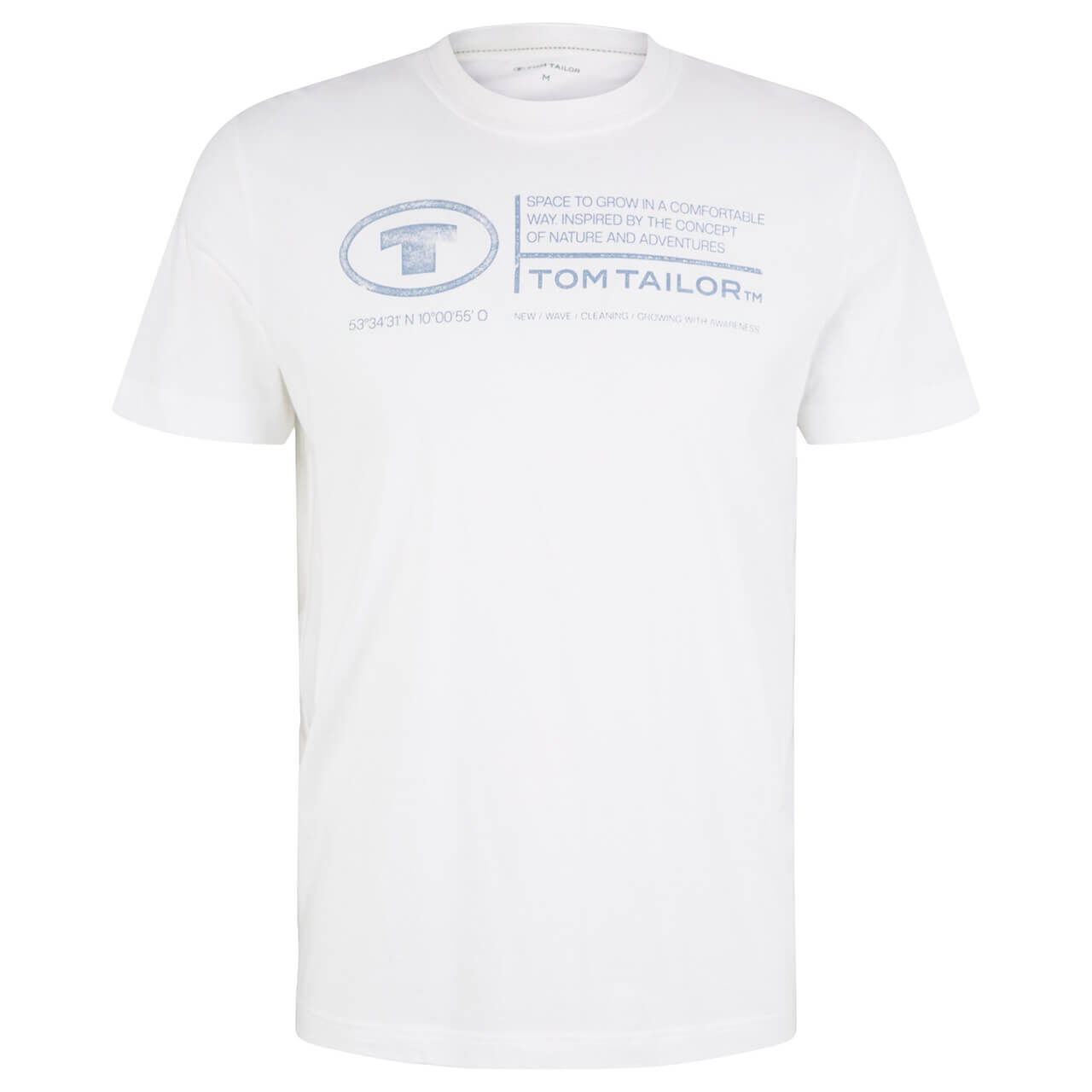 Tom Tailor Herren T-Shirt pure white logo wording