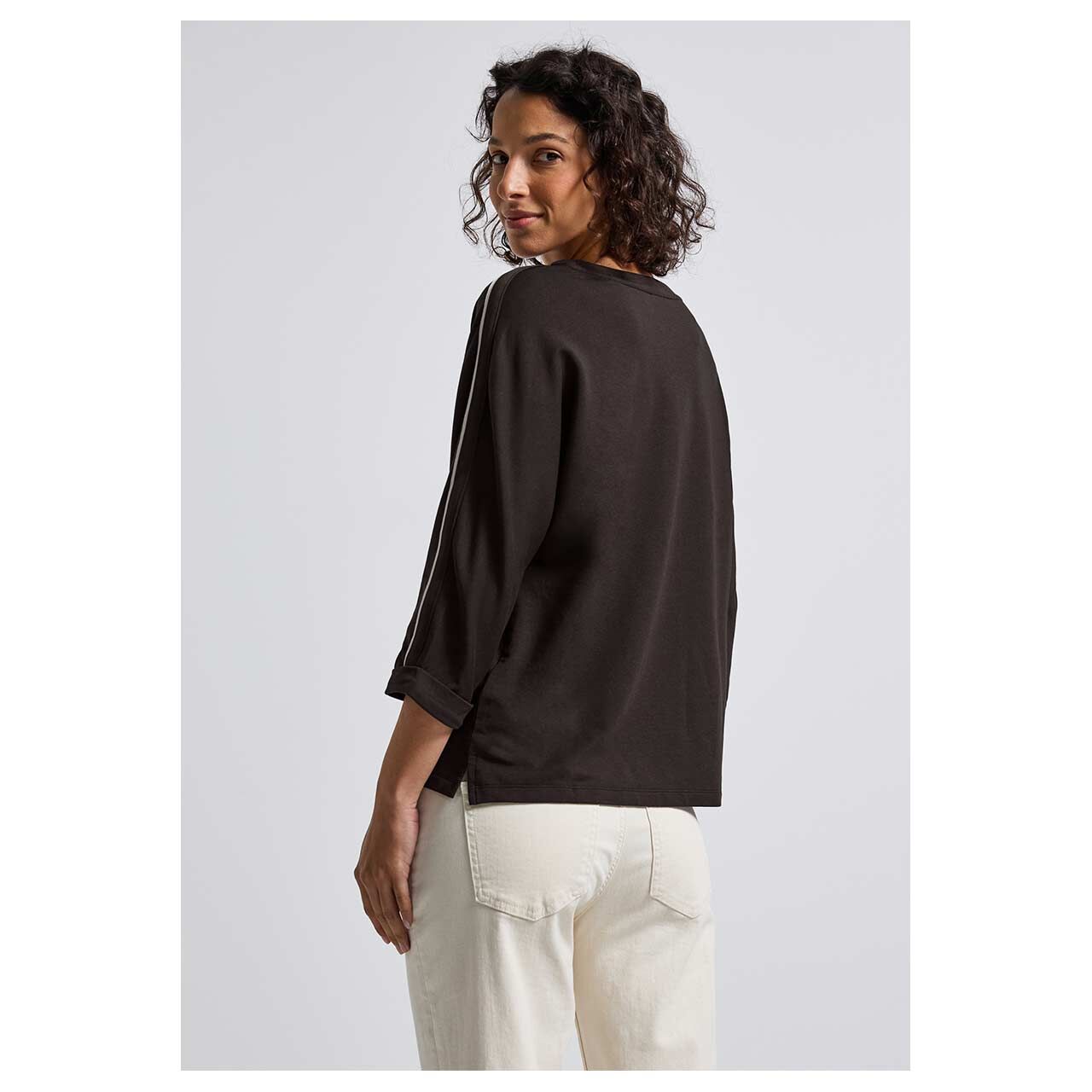 Damen 3/4 Arm Shirt Deco Tape von Street One in Dunkelbraun, Rückansicht