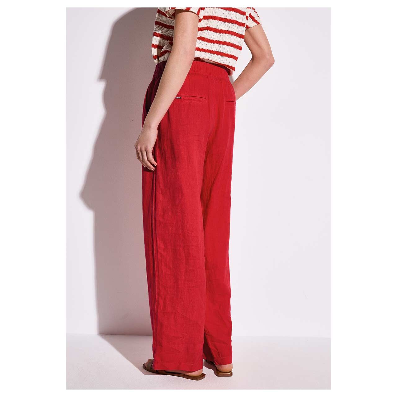 Street One Wide Leg Leinenhose glory red