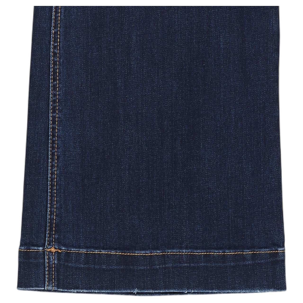 Damenjeans Rainbow von Senoritas ICON in Blau angewaschen, Detailansicht Saum