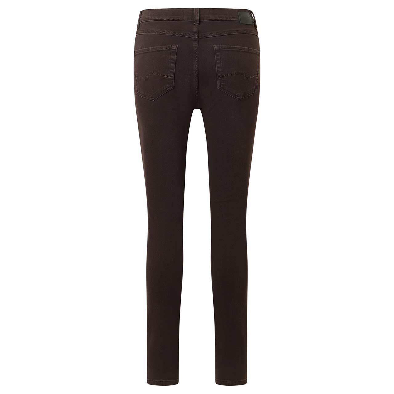 Damenjeans Skinny von Angels in Dunkelbraun angewaschen, Rückansicht