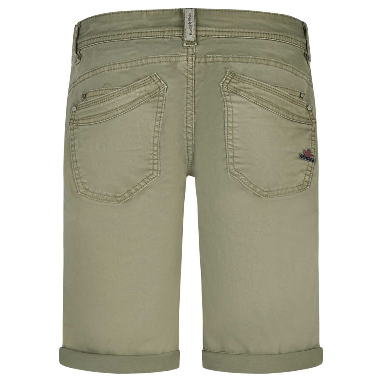 Damen Baumwollhose Malibu-Short Stretch Twill von Buena Vista in Salbeigrün, Rückansicht