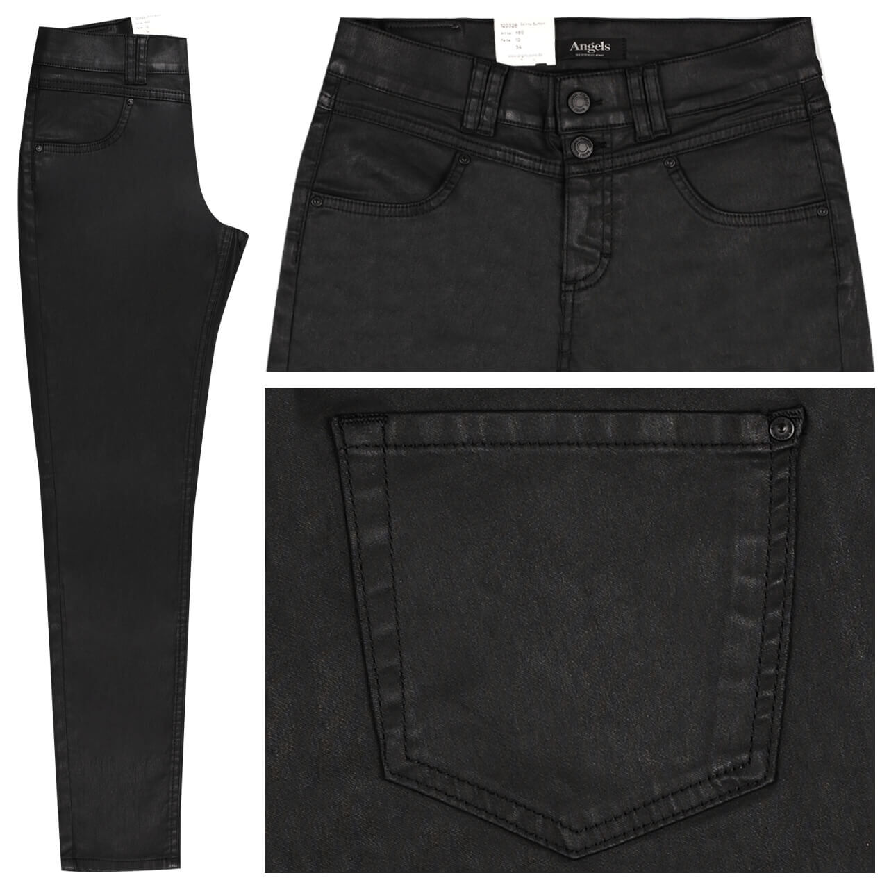 angels-jeans-skinny-button-schwarz-10 Angels Jeans Skinny Button für Damen in Schwarz, FarbNr.: 10