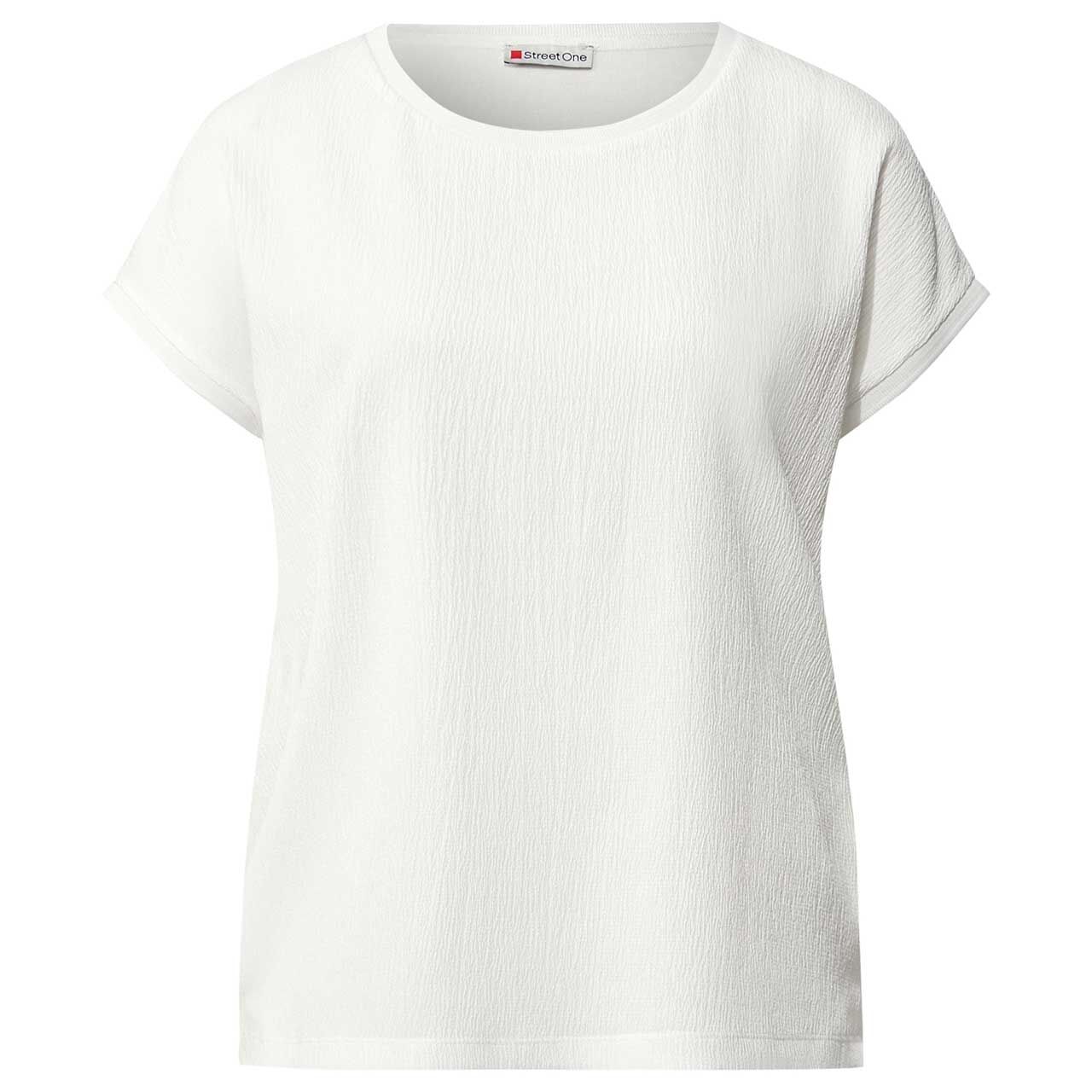 Damen T-Shirt Structure Mix von Street One in Cremeweiß mit der Farbnummer 10108, Vorderansicht