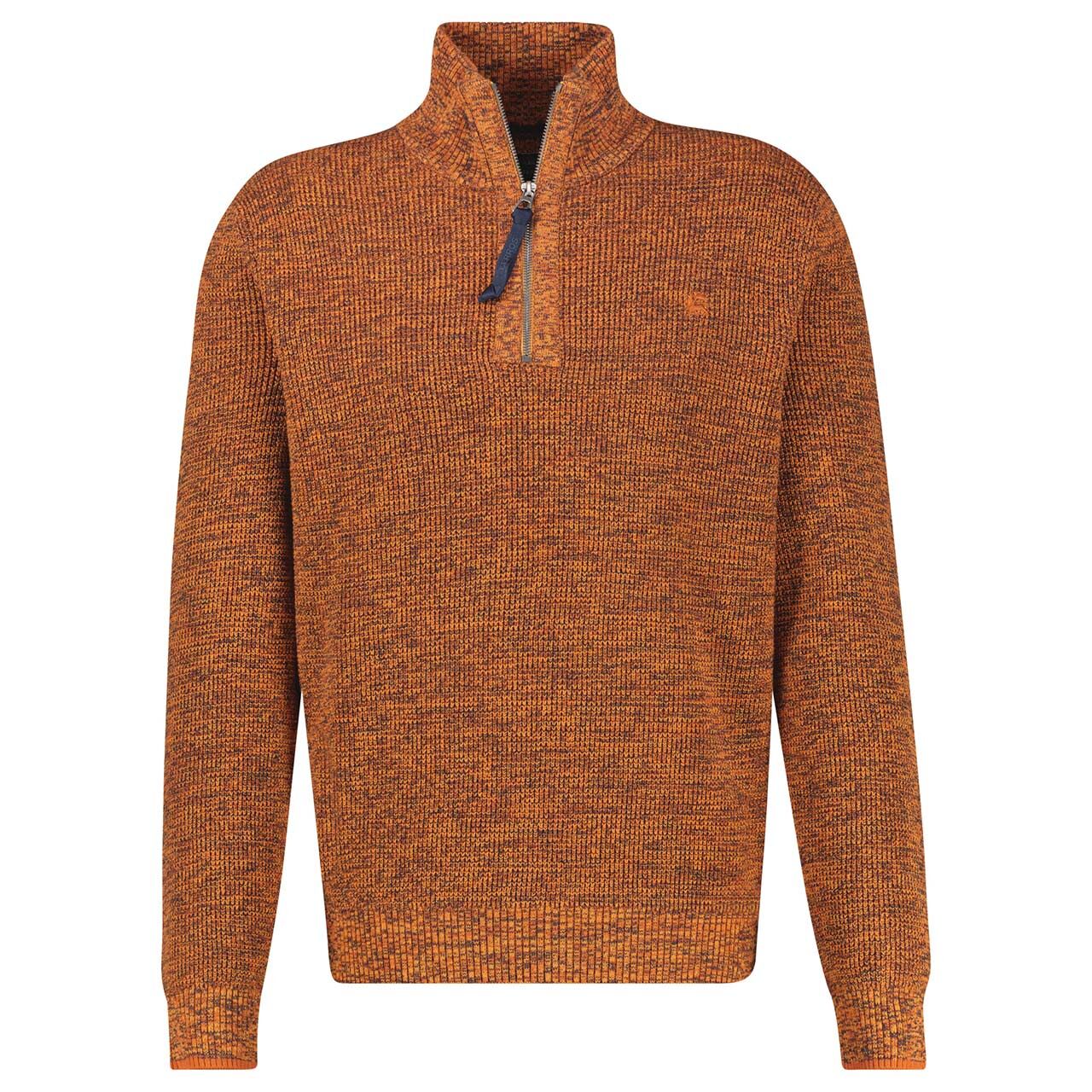 Lerros Herren Pullover Troyer twisted pumpkin orange